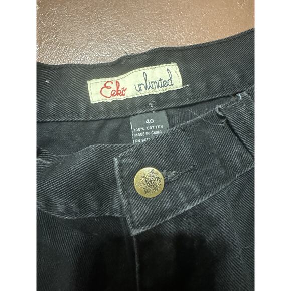 Ecko Vintage Y2k Unltd Denim Shorts Tag 40 Fits 36 Baggy Black Factual Grail - Picture 7 of 9